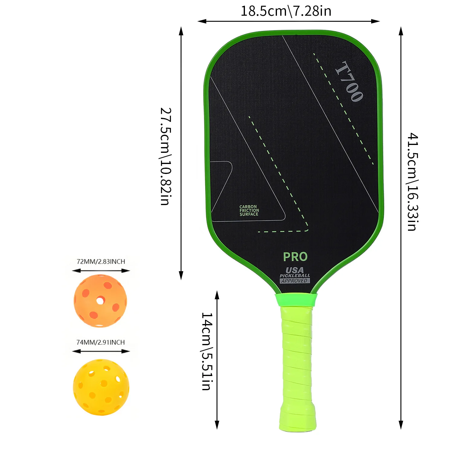 Custom Pickleball Factory 16mm Propulsion Core T700 Carbon Fiber Pickleball Paddle USAPA Approved