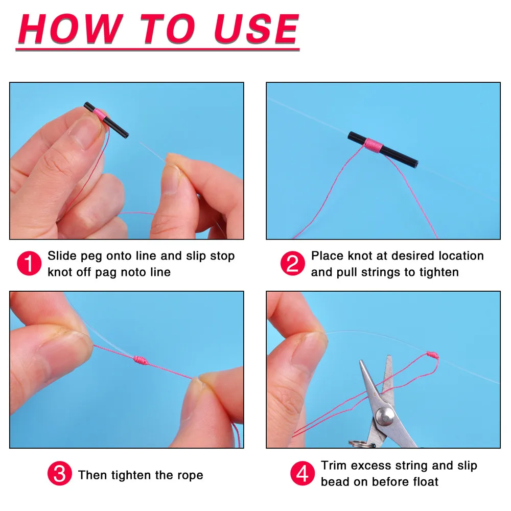 50pcs Fishing Bobbers Slip Bobber Stops With Glow Fishing Beads