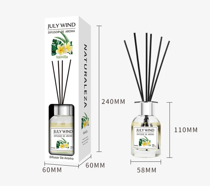 Reed Diffuser Self Fillable Elegant Glass Diffuser Rattan Leaves ...