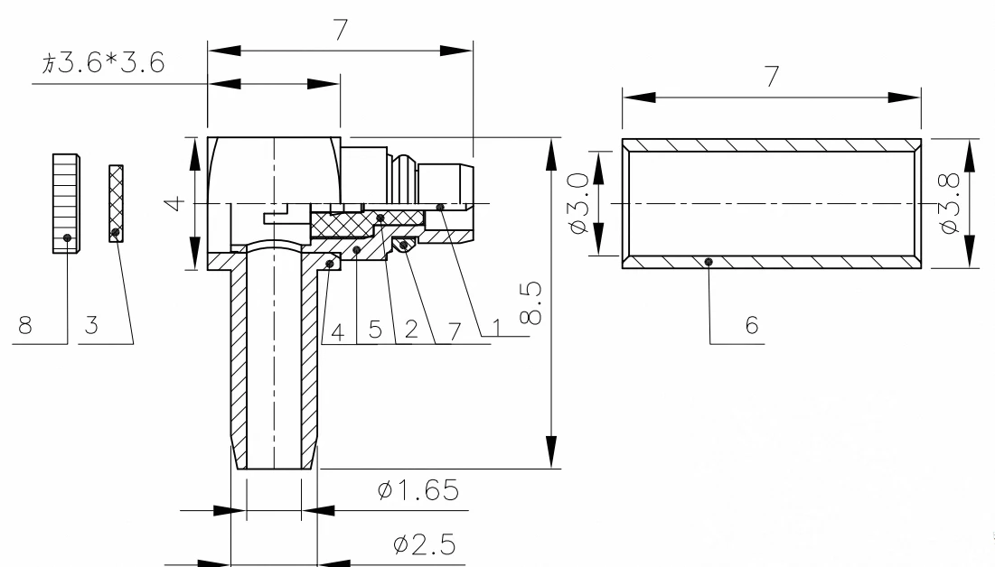 product mmcx c jw15 connector male right angle coaxial connector mmcx crimp rg174 rg316 cable-3