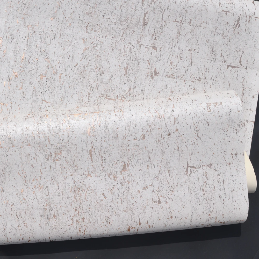 MYWIND Free Sample New Design Style Metallic Cork Wallpaper White Natural Modern Art Designs Home Decor Wallcoverings