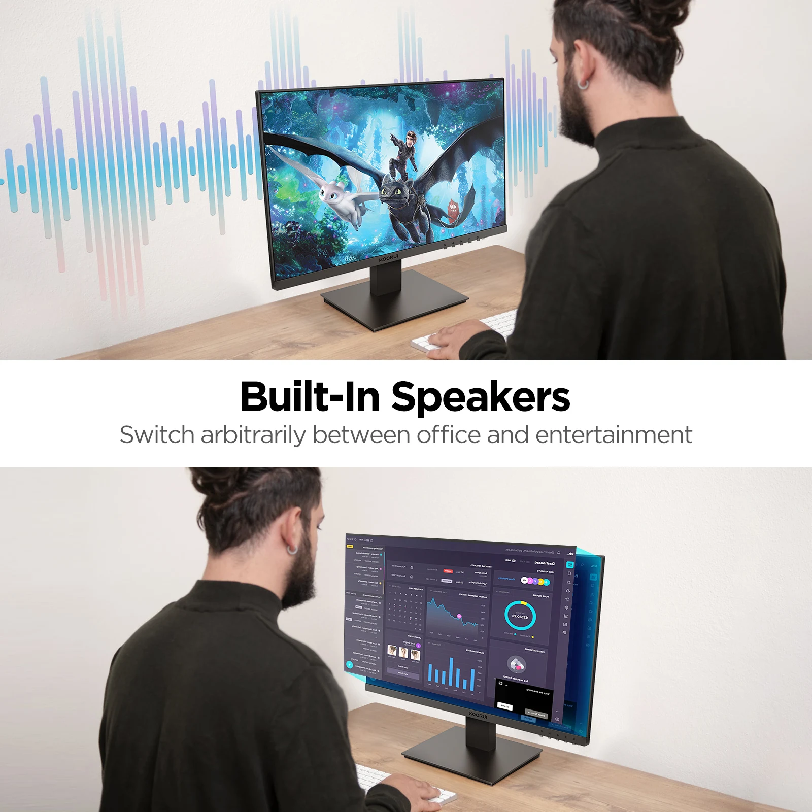 Koorui 23.8 Inch LCD Monitor - Perfect for Business Use