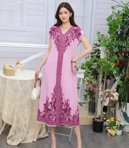 European and American Oversized Plus-size Dress with Ample Elasticity and Casual Style  Miyake Pleated Dress