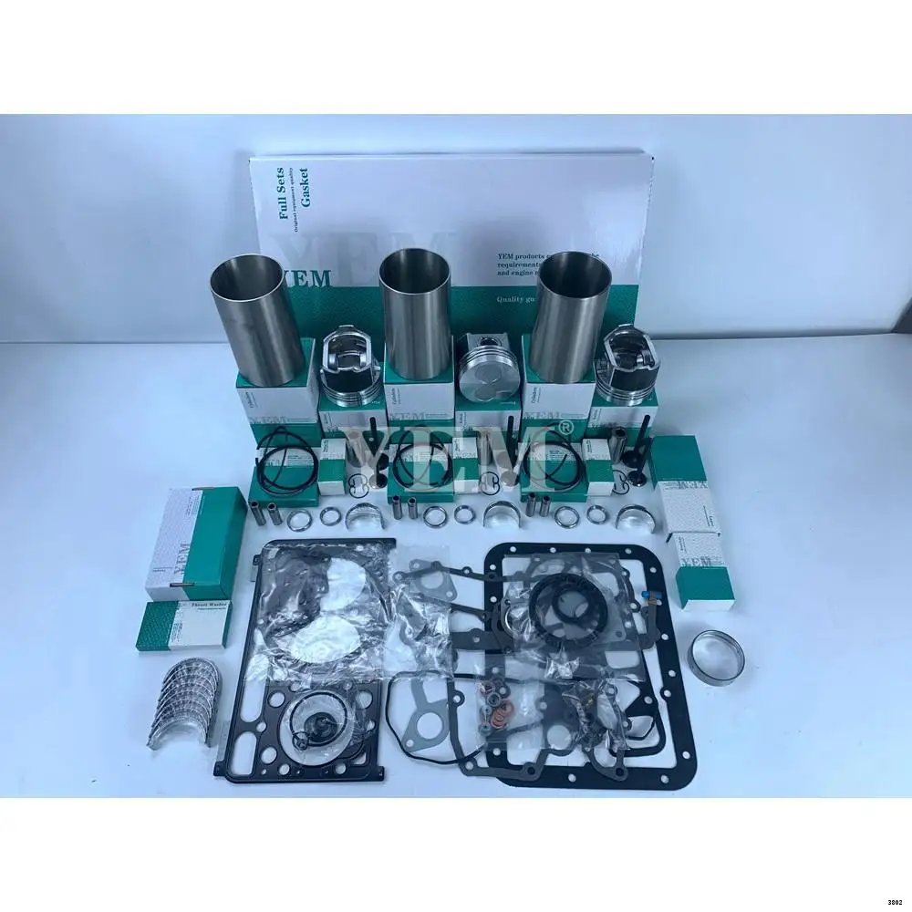 D1703 Cylinder Liner Kit for Kubota Full Gakset Kit Overhaul Gasket Set 3