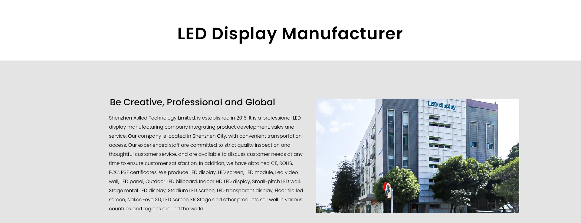Company Overview - Shenzhen Aslled Technology Co., Ltd.