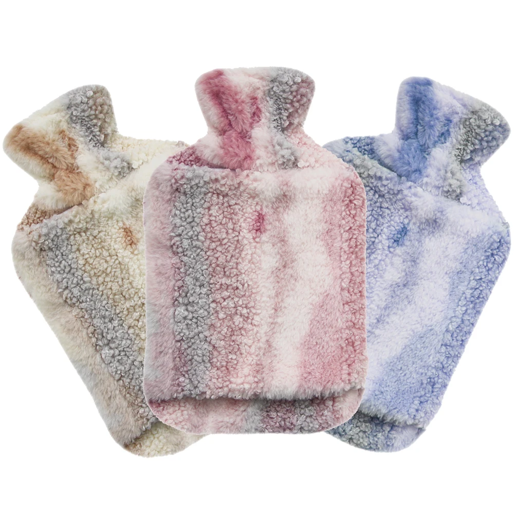 Factory Wholesale Custom Reusaber Rubber Hot Water Bottle 2l with Hand Warmer Fur Cover Hot Water Bag for Sample