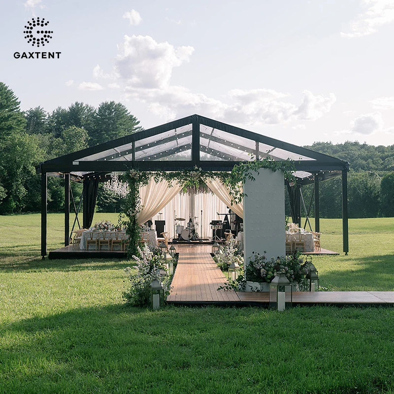 20 X 40 Canopy Party Tent - Clear Party Tents Atrium Wedding Tent Black ...