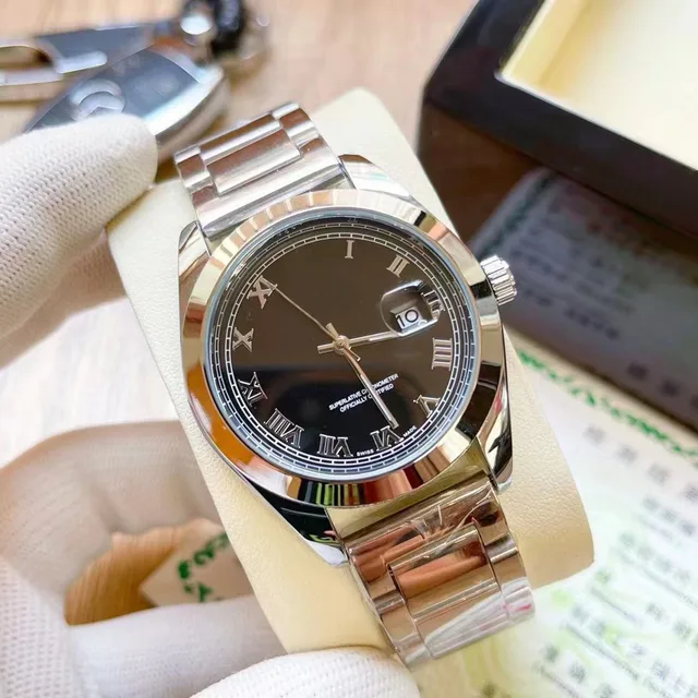 Factory Wholesale Men's Luxury Quartz Watch Roman Numerals Analog 20mm Stainless Steel Classic Cross-Border Explosion Stock