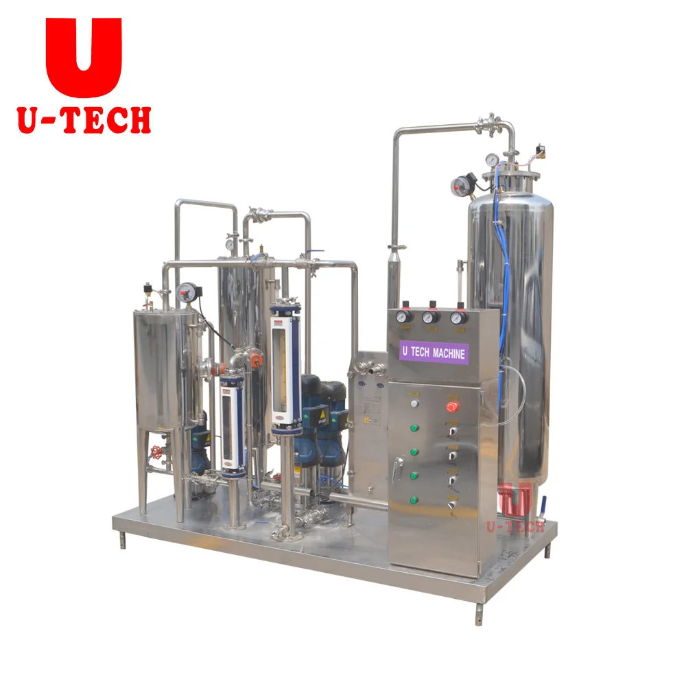 Full automatic carbonated soft drink sparkling water carbonator CO2 beverage mixer production equipment