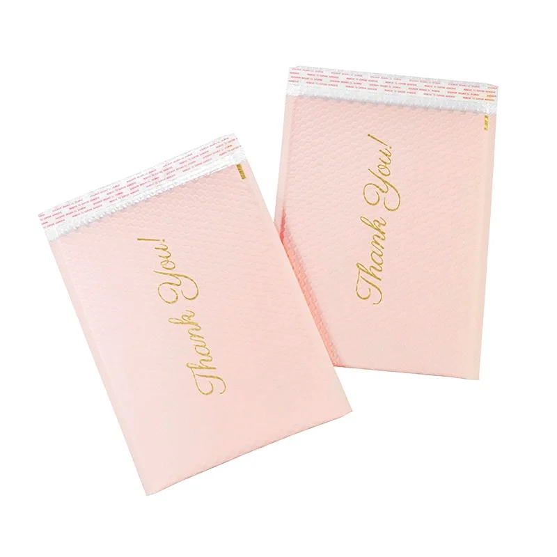 130g/m2 Heat-Sealed Bubble Mailer Bag 'Thank You' Design for Cosmetic Shipping-Savings Postal Perfume Mascara Blush Lipstick