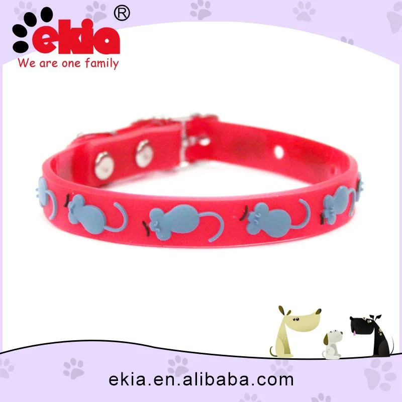 Wholesale Grooming TPR Rubber Cat Collar With Mouse Print
