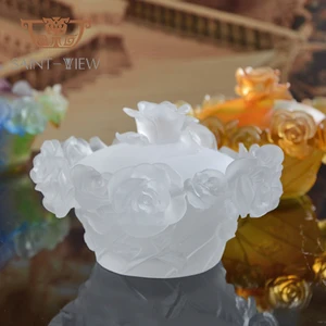 Luxury Handmade Crystal Jar Candy Box With Cover for Chocolate and Sandalwood