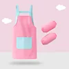 Children's painting two-piece suit-pink blue sleeve