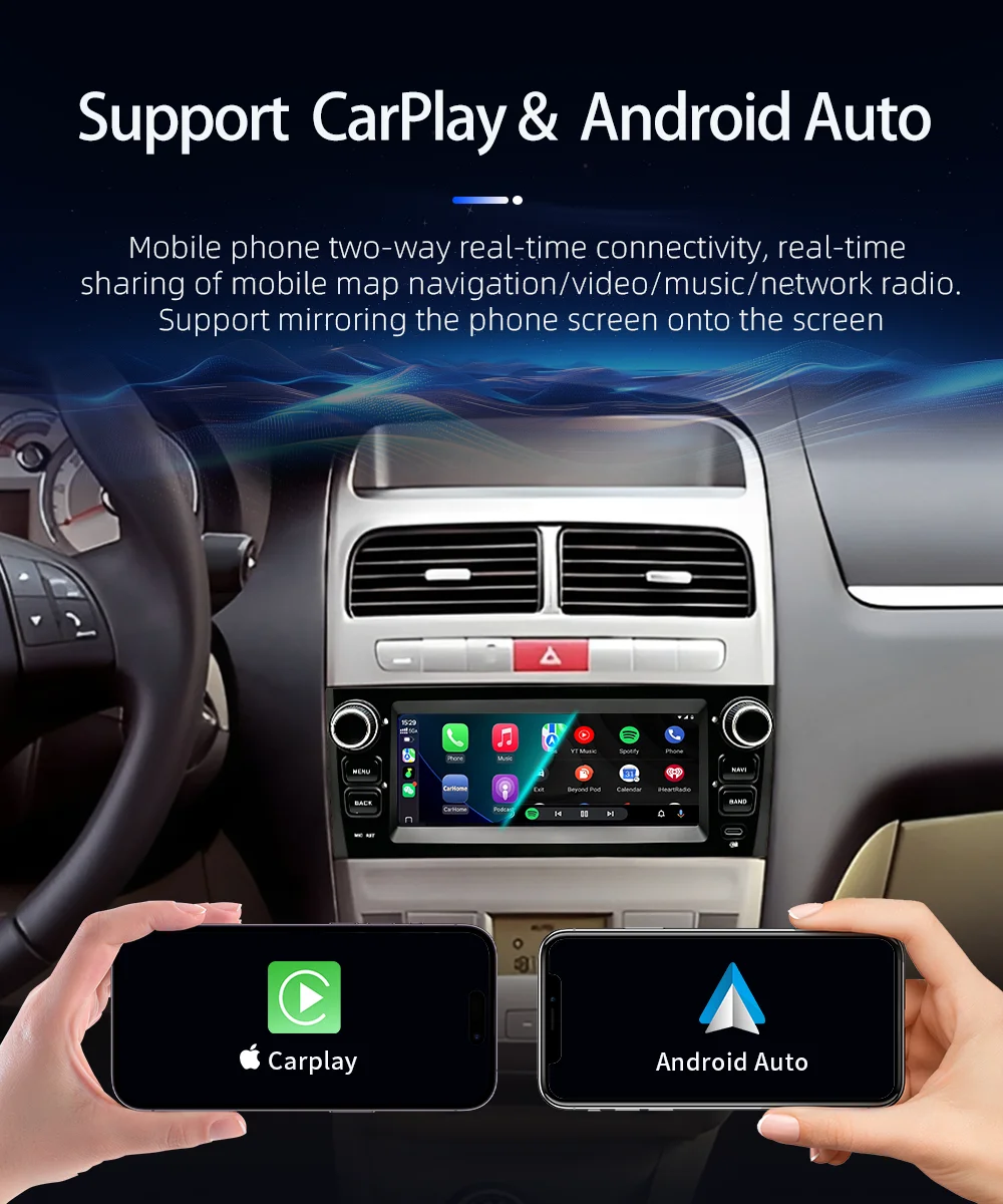 Autoradio 6.2'' Con CarPlay Wireless E Android Auto Per Fiat Linea, Punto EVO 2012-2015 E Grande Linea 2007-2012 - GPS, WiFi, SWC, FM RDS