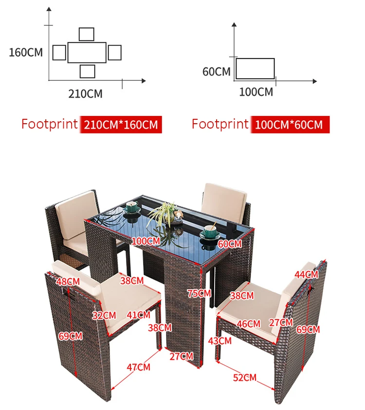 Patio Set 4 Seater Outdoor Rattan Effect Cube Garden Furniture/cube