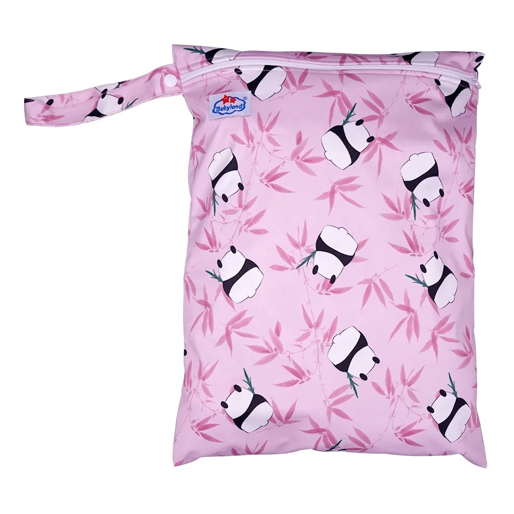 Простой тканый водонепроницаемый полиэстер PUL ПВХ молния влажная сумка для тканевых