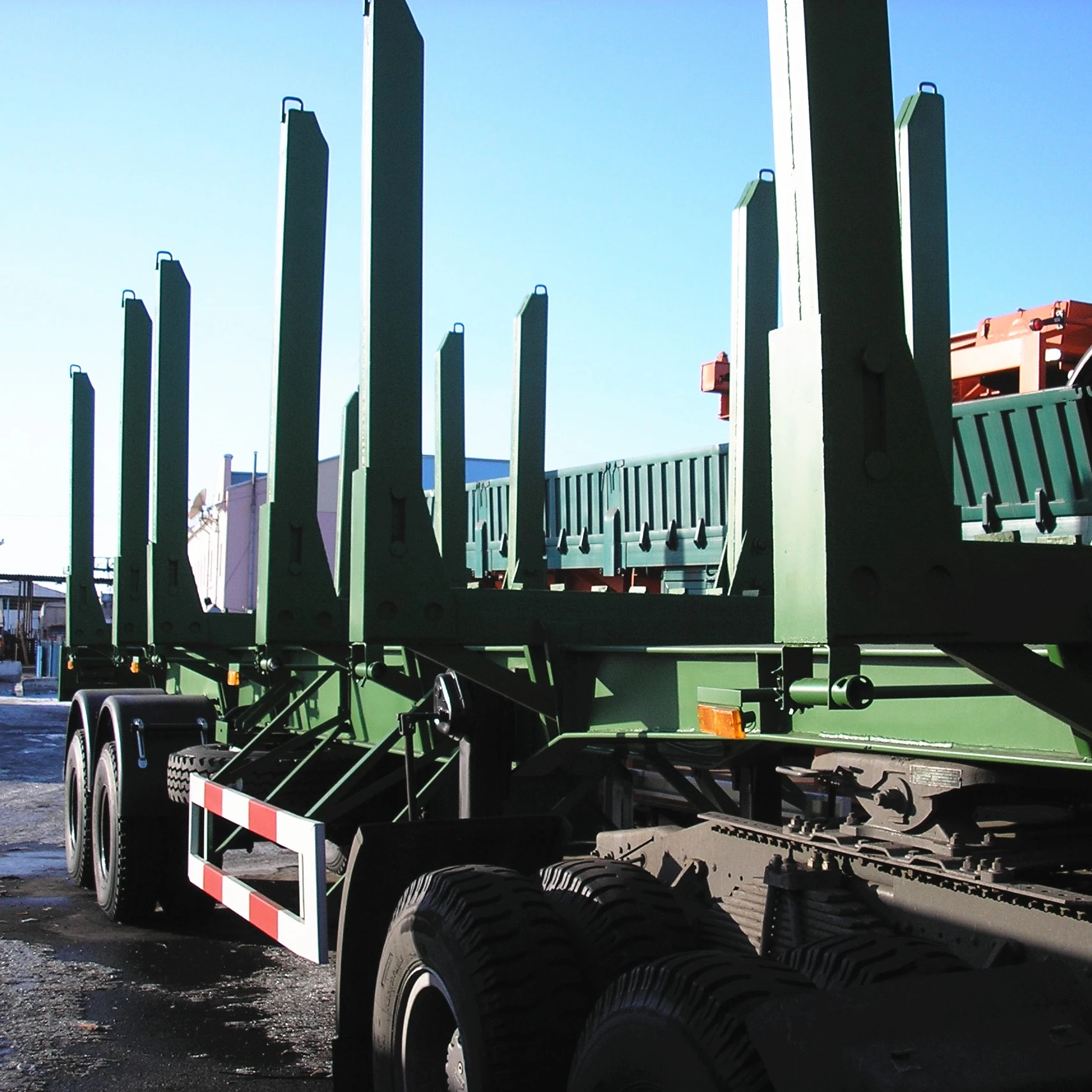 Cheap 2 Axle Timber Flatbed Log Semi Trailer With Bolster for Sale