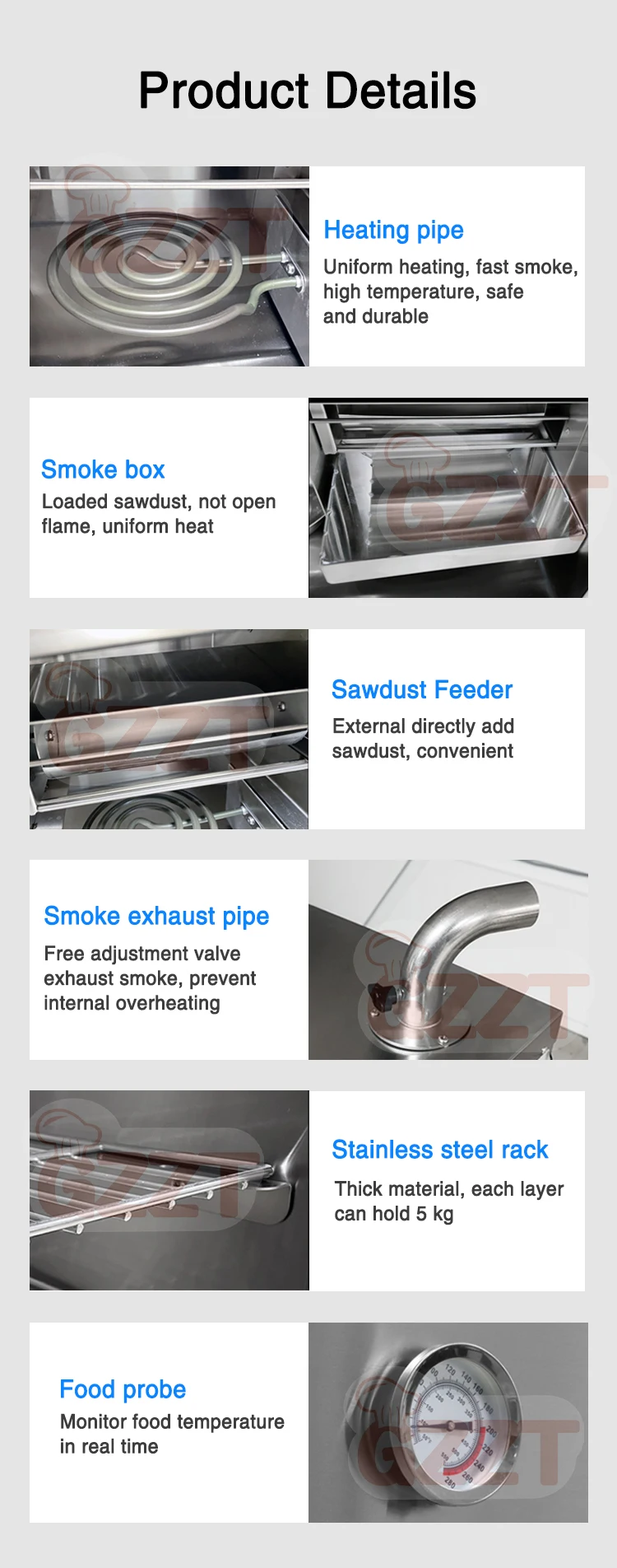 Stainless Steel Smoker Chicken Equipment Meat Fish Smoking And Drying