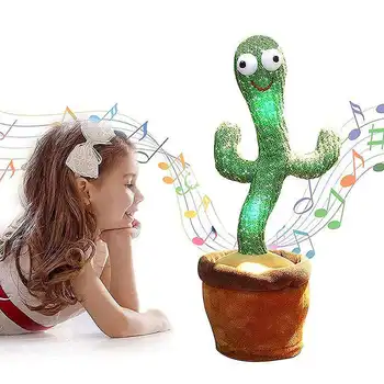 Christmas gifts for children Light Up dancing cactus plush toy