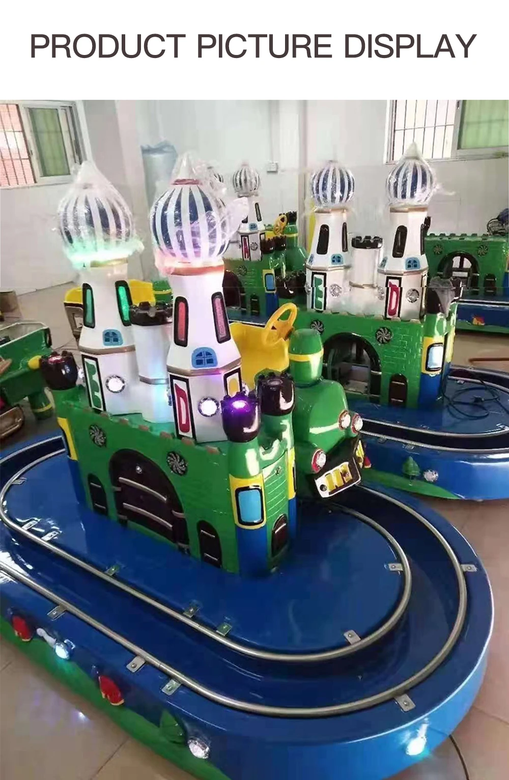 ChiIndoor coin-operated fiberglass children's castle train children's riding machine Coin-operated game video game manufacturers