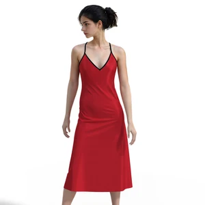 Satin Nightdress Pajamas Women Lingerie Lace Sleepwear Wholesale Night Gown Lingerie