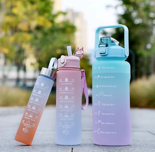 2000/900/300 Ml Botellas De Agua 2 Litros 3 Piece Set Water Bottles Sport  Plastic Strap Gym Motivational Water Bottle Sets - China Water Bottle and  Motivational Water Bottle price