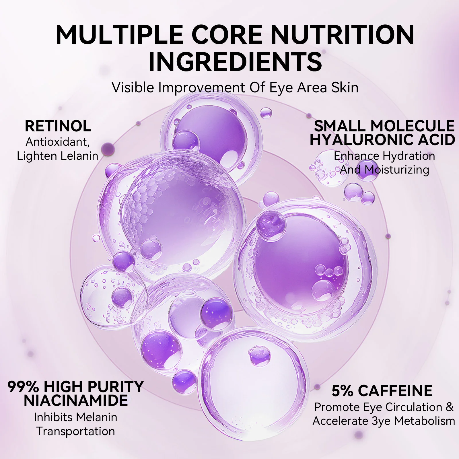 Lanbena New Arrival Eye Patches for Dark Circles Retinol Hydrogel Collagen Label Eye Maskss