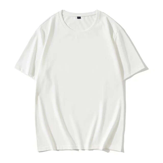 50 thread silk cotton t-shirt solid ice silk cotton short sleeved round neck printed logo men's and women's tank top