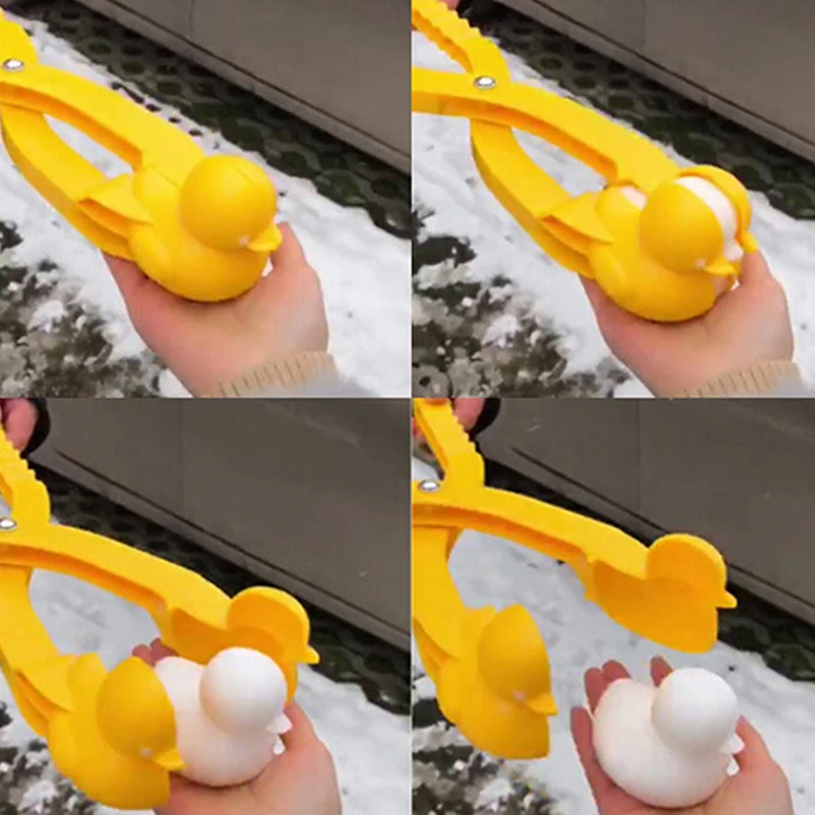 Wholesale Custom Plastic Beach Sand Mold Shaped Snowman Snow Ball Clip Toy Duck for Kids Heart Snowball Game Maker Toys Kit
