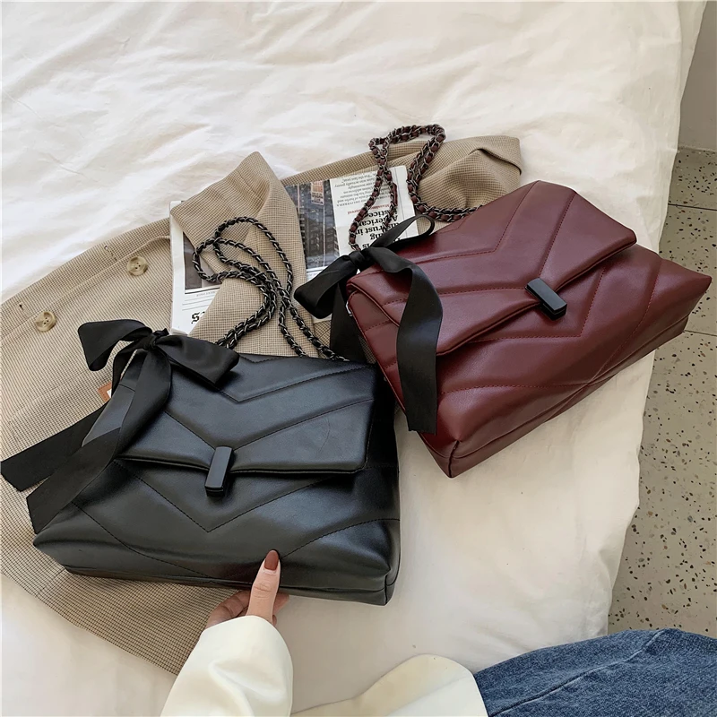 Buy Wholesale China 2021 Lady Leather Shoulder Bags Inner Zipper Pocket  Women Handbag With Ribbons For Lv & For Lv Shoulder Bags at USD 44.44