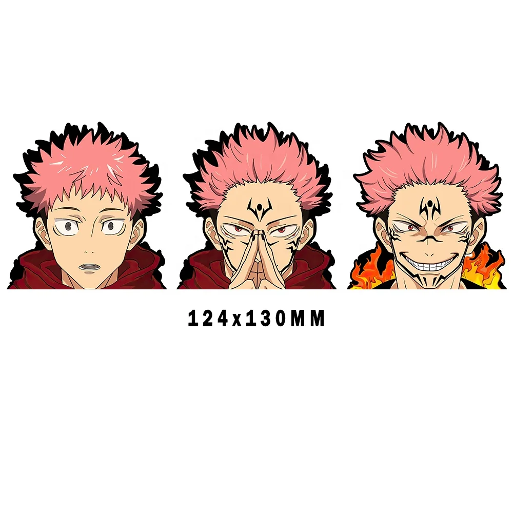 Newest Designs Rectangle Shape Anime Jujutsu Kaisened Motion Stickers Three Pictures Flip 3D Lenticular Sticker Car Home Decor