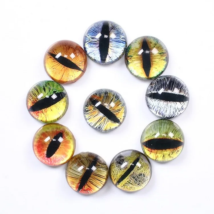 Factory Sale 8mm 50mm Glass Cabochon Pupil Charms Flatback Round
