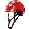 Casco rojo con visera transparente