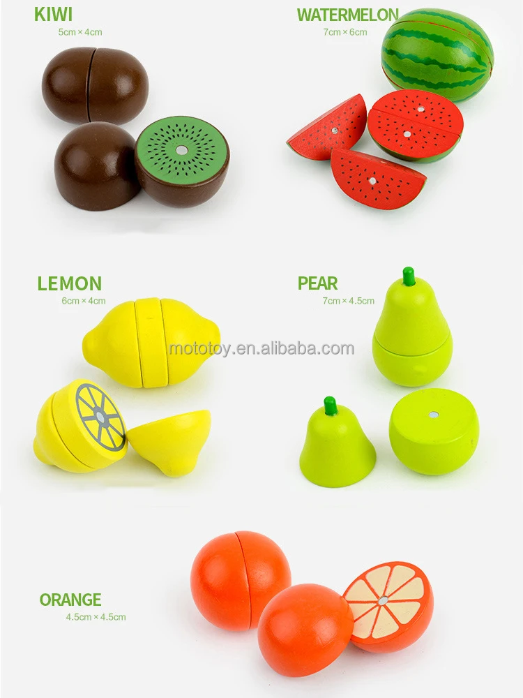 Wooden Toys For 2 Year Old Pretend Role Play Food Set For Kids Cutting