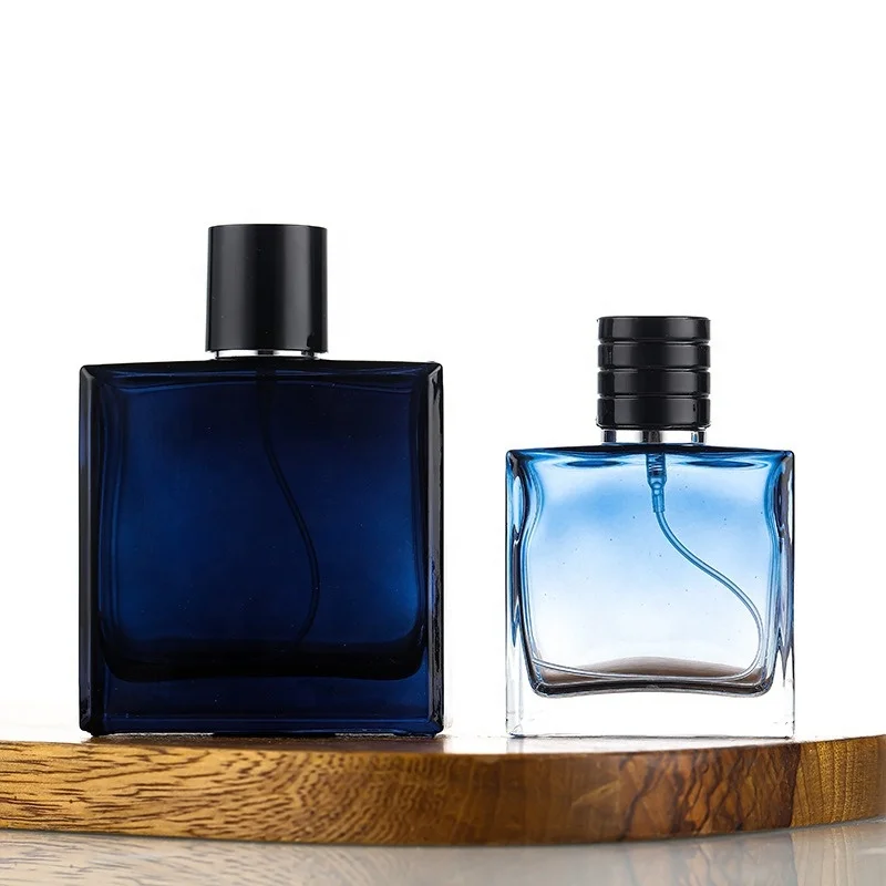 Luxury Glass Perfume Bottle - Dark Blue, 50ml & 100ml