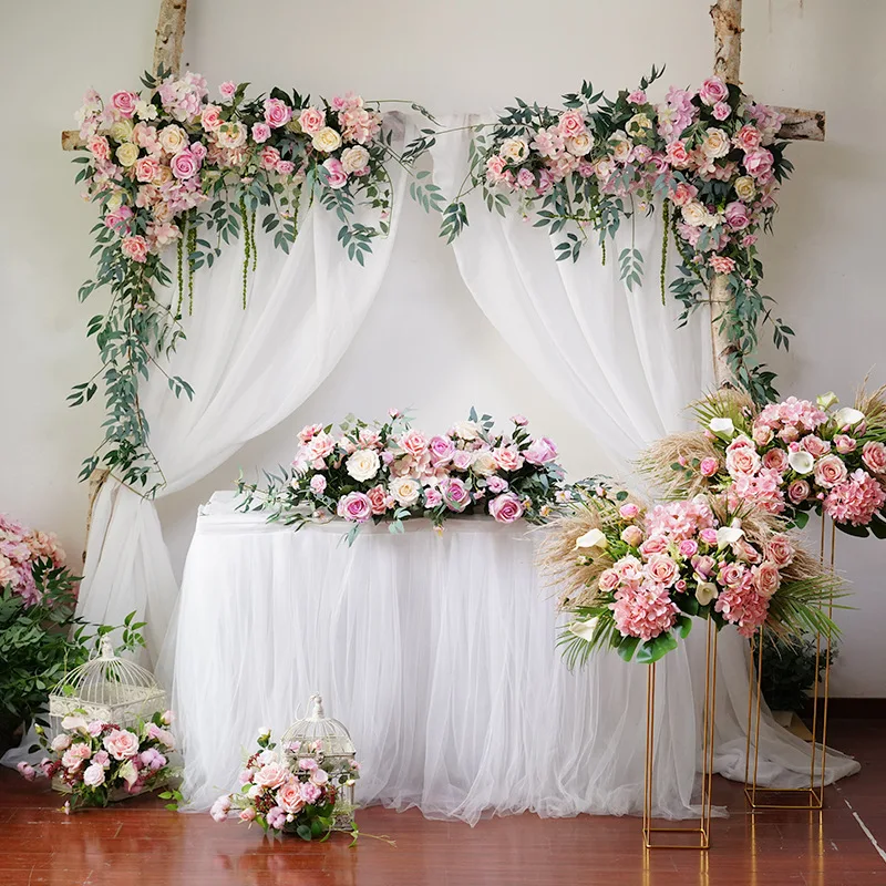C-wfa001 Wedding Stage Background Rose Arch Artificial Flower Arrangement  Floral Decoration For Wedding Party Decor - Buy Artificial Flower Arch, Background Arch Artificial Flower,Wedding Rose Arch Backdrop Product on  