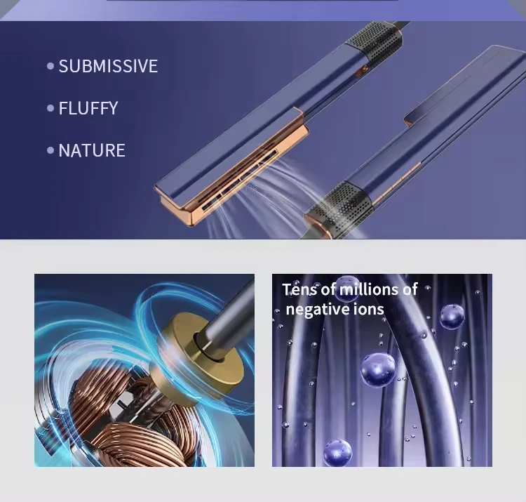 Five Plus New Negative Ion Airflow Rebonding Straightening Drying Airstyler 2 in 1 Professional Hair Dryer Straightener
