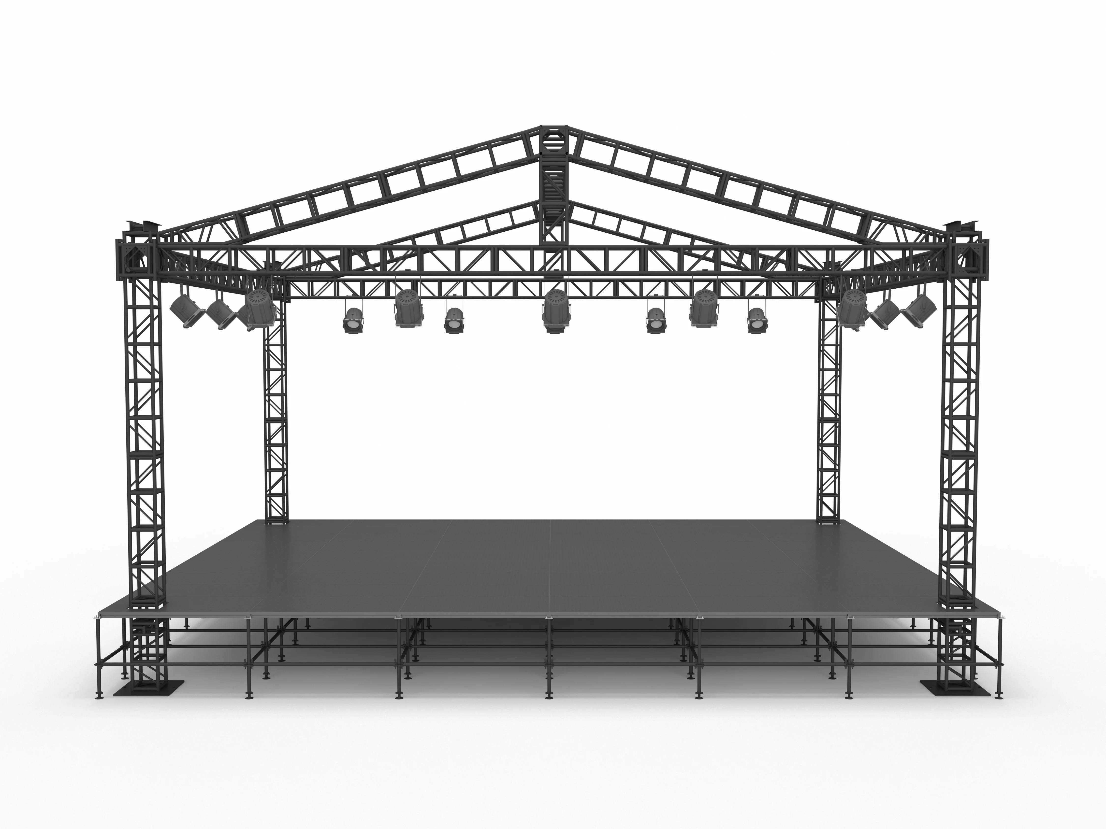 Aluminum Roof Truss System with Stage for Concert Wall Floor Bracket Support Truss for Led Cabinet