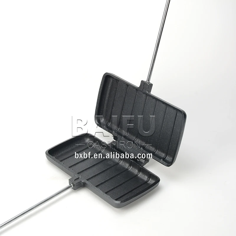 Factory Direct Factory Campfire Cooking Pie Maker Preseasoned Cast Iron Double Pie Iron