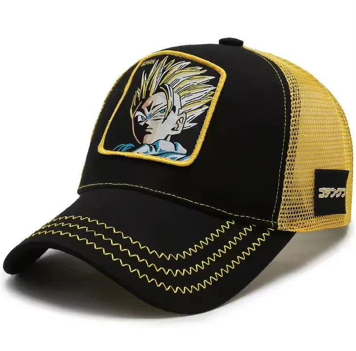 Dragon DBZ bola bisbol topi sCap katun poliester jaring sCap Hip-Hop datar  dapat disesuaikan Goku naga DBZ bola Sna