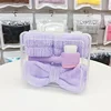 Purple hairband massage brush 4-piece set-pp transparent box