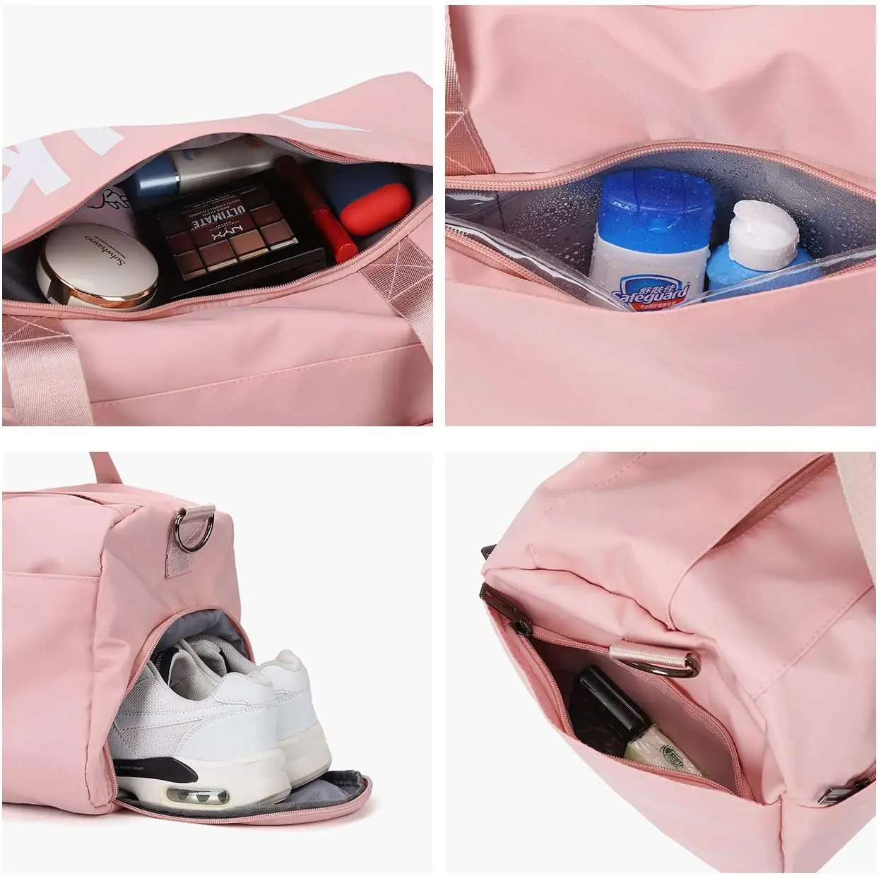 Custom Dance Small Spend the Night Weekend Water Smell Proof Gym Sports Private Label Sequin Hot Pink Travel Duffle Bag Women