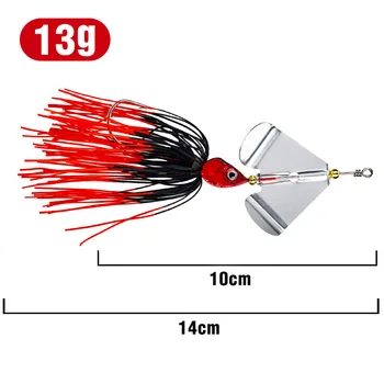 New Drop Shaped Lead Hook in Stock 13g Metal OPP Bag 3D Eyes 13g Artificial Skirt Lure Spinner Baits for River Fishing 5 Colors – Metal Jig – view 5