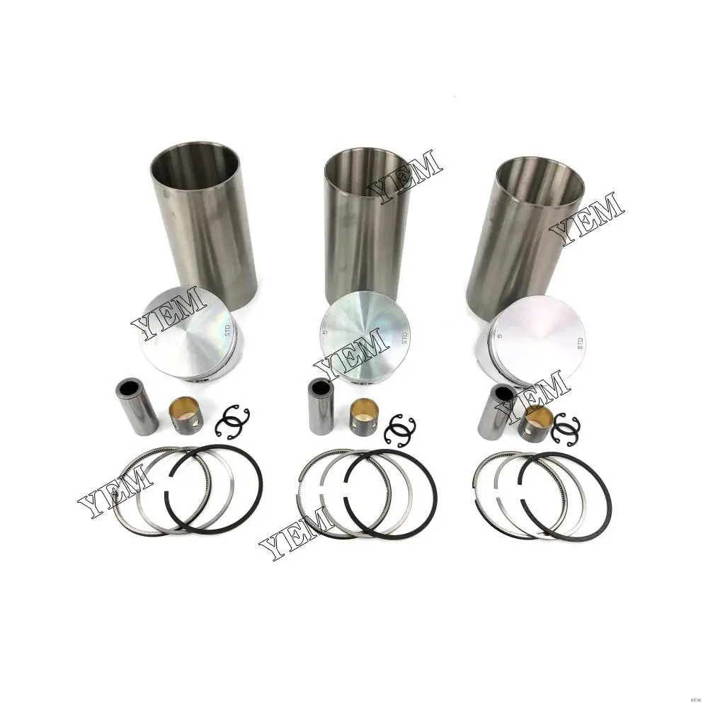 3T72HL Engine Cylinder Liner Kit With Pistons Rings Liner for Yanmar Forklift Excavator Loaders