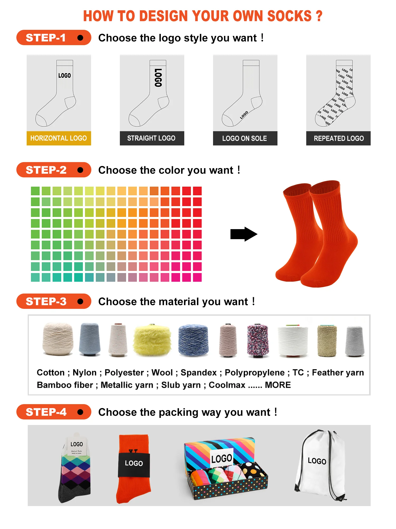 Custom Socks Factory Custom No Minimum Order High Quality Cotton Socks Custom Socks With logo