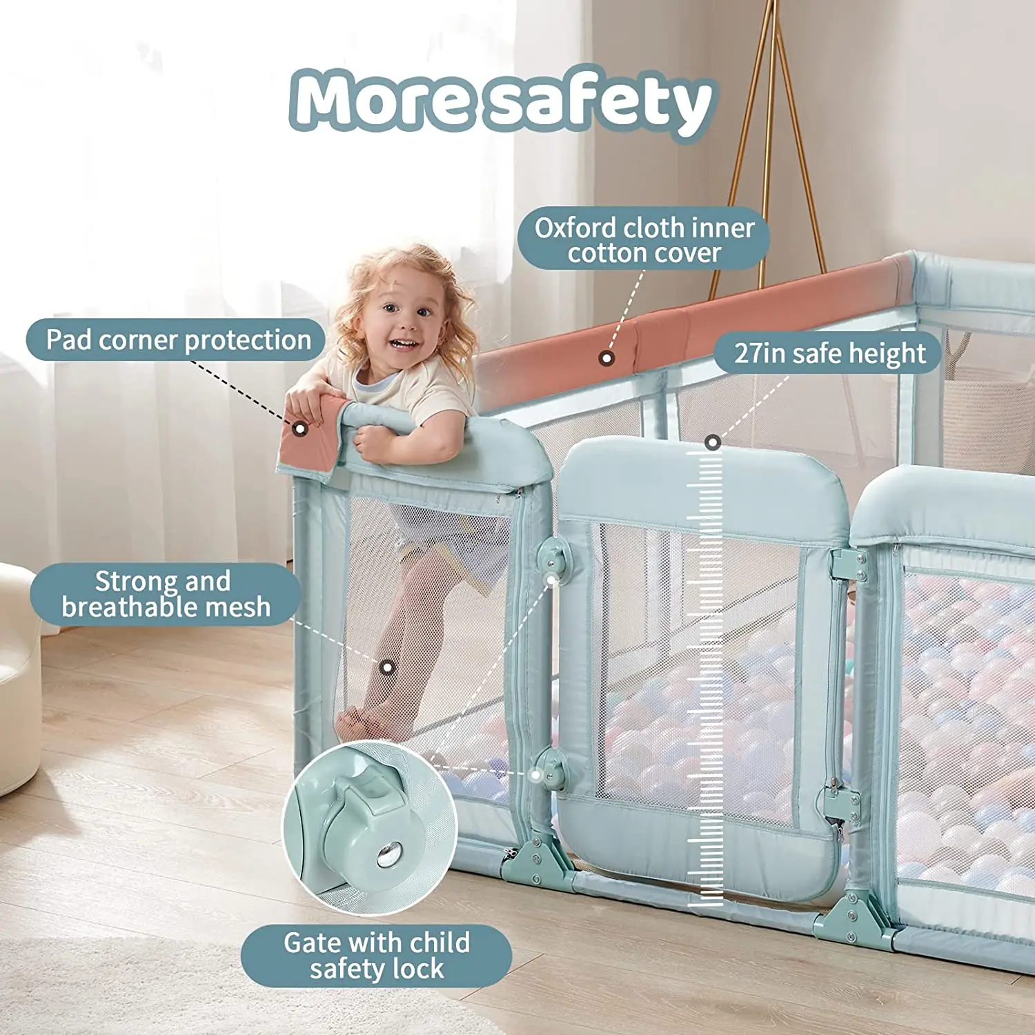 Factory Outdoor Indoor Portable Baby Safety Playard Toddler Playpen