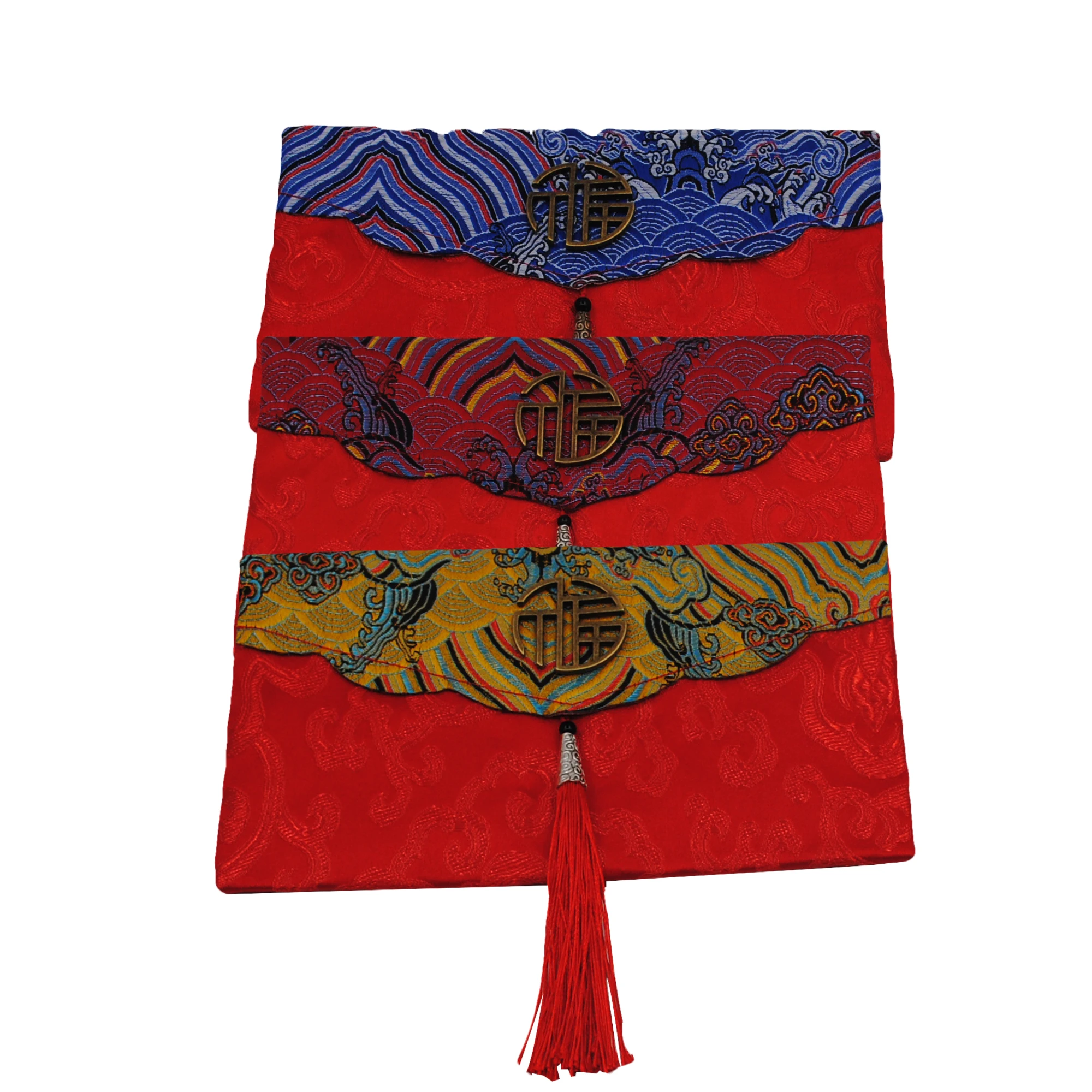 Красный Шелковый конверт в китайском стиле для праздника Весны Подарочный пакет хранения свадебных украшений