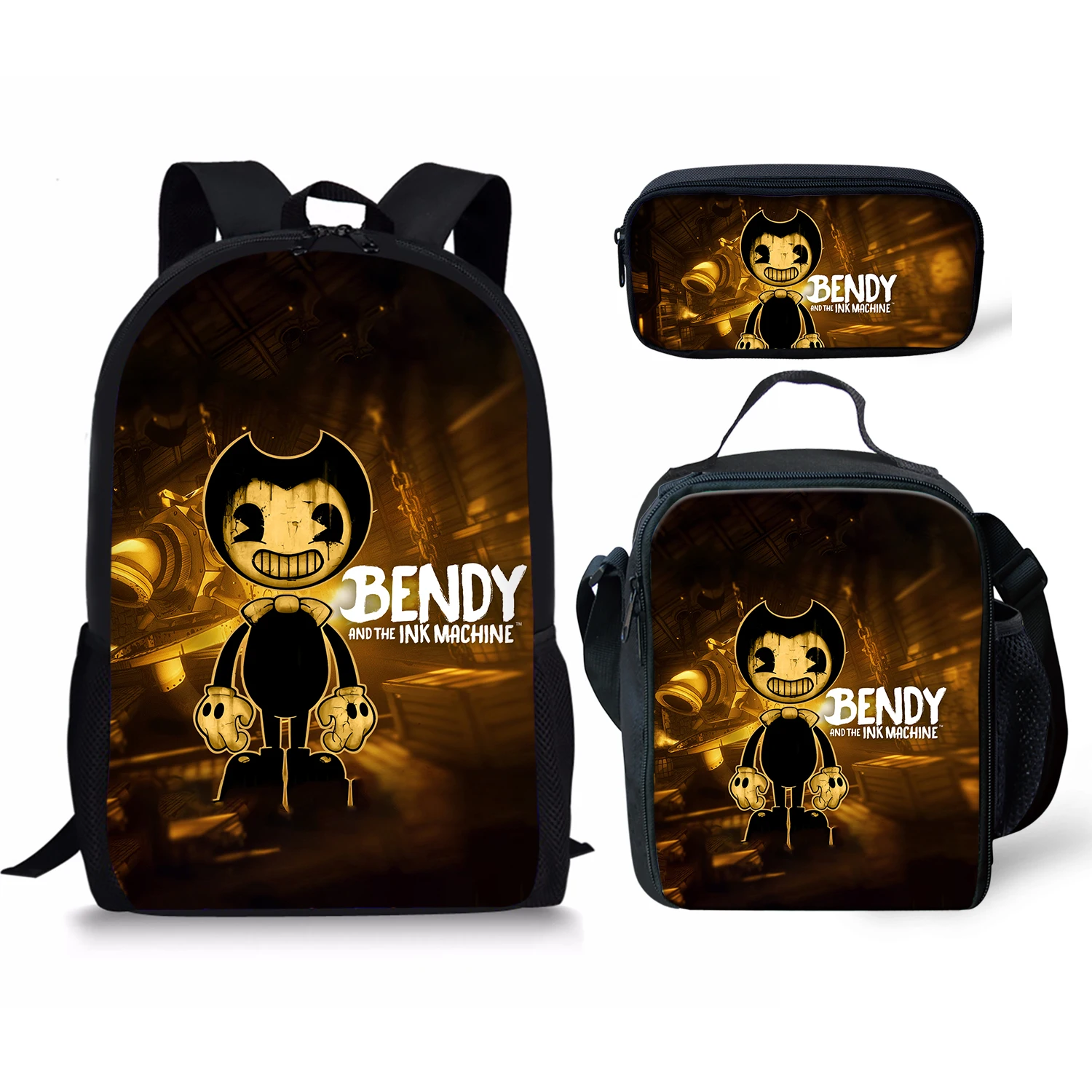 bendy and the ink machine backpack and lunch box