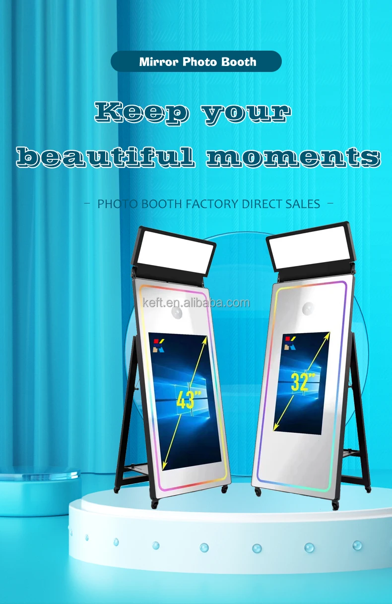 70 Inch Mirror Photo Booth For Party,Party Wooden Case Logo All