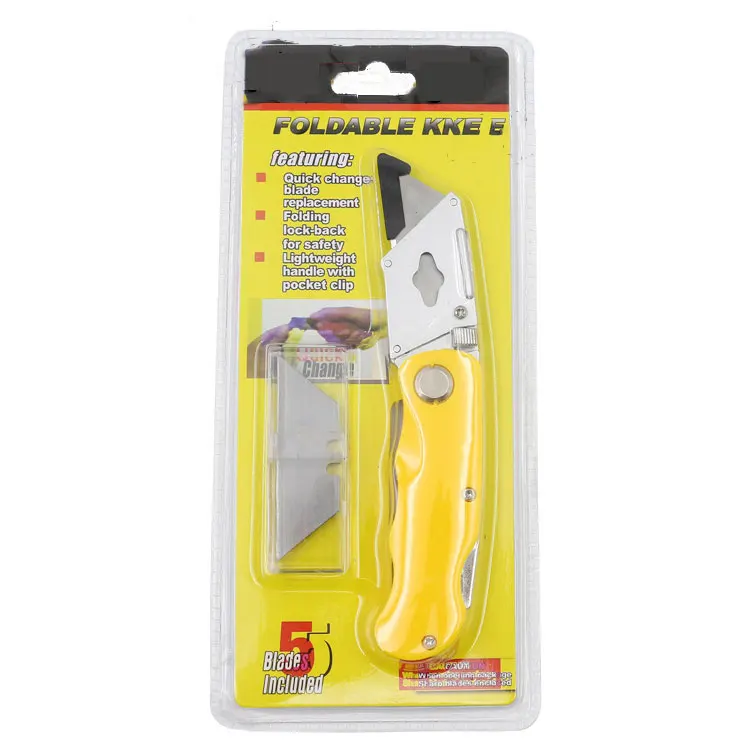Foldable Utility Knife with extra 5pcs Blades Paper Box Cutter Safety Knife Cutter Knife Set